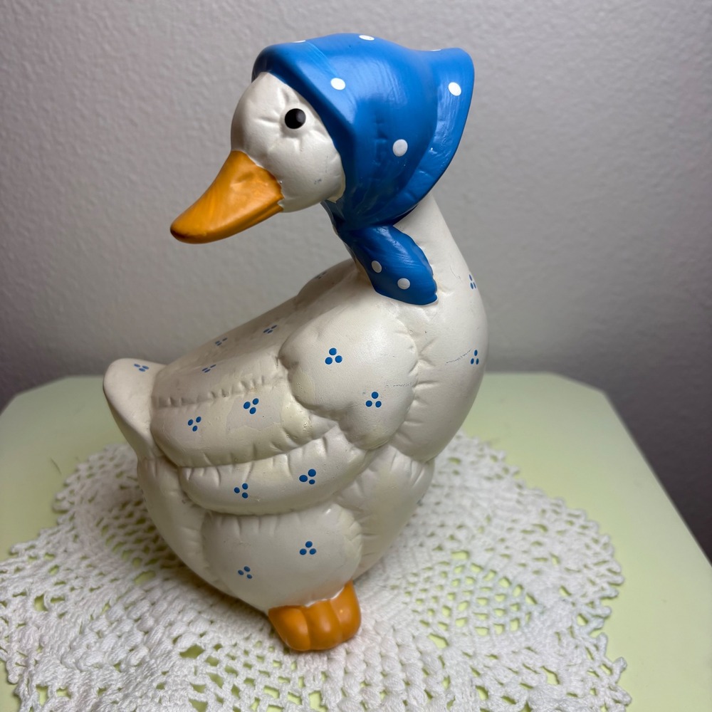 Vintage House of Lloyd White Duck Figurine Cottagecore Ceramic Decor